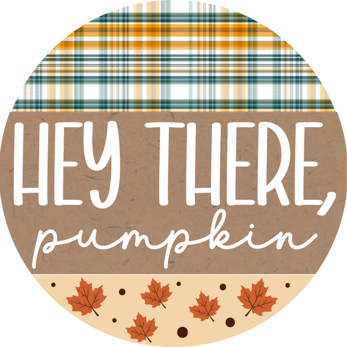 Fall Sign Pumpkin Decoe-4544 Wreath 8 Metal Round