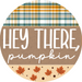 Fall Sign Pumpkin Decoe-4544 Wreath 8 Metal Round
