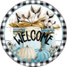 Fall Sign Pumpkin Decoe-4550 For Wreath 10 Round Metal