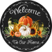 Fall Sign Pumpkin Decoe-4551 For Wreath 10 Round Metal