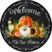 Fall Sign Pumpkin Decoe-4551 Wreath 8 Metal Round