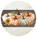 Fall Sign, Pumpkin Sign, DECOE-4639, Sign For Wreath, 10" Round Metal Sign - DecoExchange®