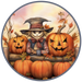 Fall Sign, Scarecrow Sign, DCO-00487, Sign For Wreath, 10" Round Metal Sign - DecoExchange®