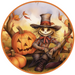 Fall Sign, Scarecrow Sign, DCO-00489, Sign For Wreath, 10" Round Metal Sign - DecoExchange®