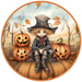 Fall Sign, Scarecrow Sign, DCO-00492, Sign For Wreath, 10" Round Metal Sign - DecoExchange®