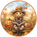 Fall Sign, Scarecrow Sign, DCO-00494, Sign For Wreath, 10" Round Metal Sign - DecoExchange®
