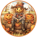 Fall Sign, Scarecrow Sign, DCO-00496, Sign For Wreath, 10" Round Metal Sign - DecoExchange®