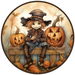 Fall Sign, Scarecrow Sign, DCO-00497, Sign For Wreath, 10" Round Metal Sign - DecoExchange®