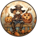 Fall Sign, Scarecrow Sign, DCO-00497, Sign For Wreath, 10" Round Metal Sign - DecoExchange®