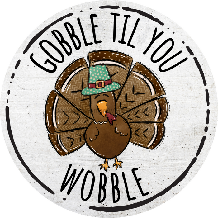 Fall Sign Thanksgiving Decoe-4531 Wreath 8 Metal Round