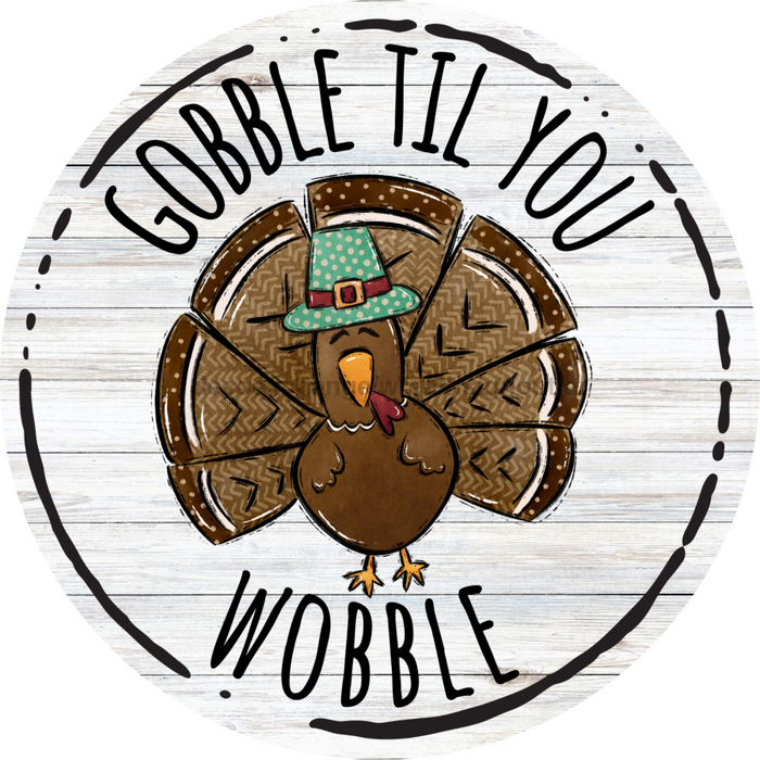 Fall Sign Thanksgiving Decoe-4532 For Wreath 10 Round Metal