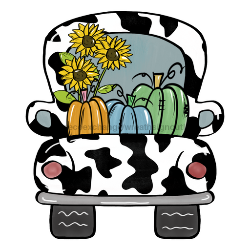 Fall Sign, Fall Truck Sign, Cow print sign, wood sign, DECOE-W-040 - DecoExchange®