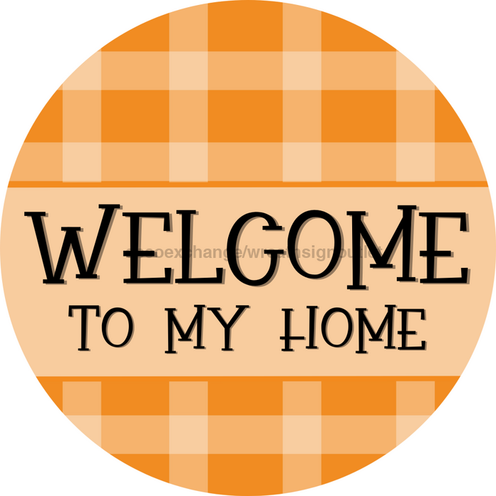 Fall Sign, Welcome Sign, DCO-00566, Sign For Wreath, 10" Round Metal Sign - DecoExchange®