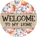 Fall Sign, Welcome Sign, DCO-00570, Sign For Wreath, 10" Round Metal Sign - DecoExchange®