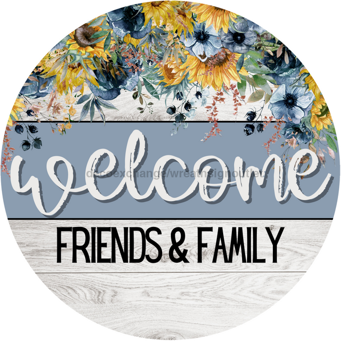 Fall Sign Welcome Decoe-4555 Wreath 8 Metal Round