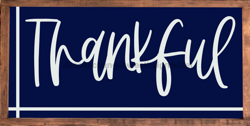 Fall Thankful Blue 6"x12" Metal Sign DECOE-147 - DecoExchange