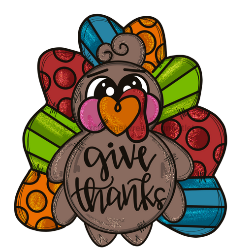 Fall Turkey Give Thanks Door Hanger Mj-W-00029 22’ Wood