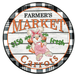 Farmers Market Sign, Easter Sign, DECOE-4064-DH, 18 Wood Round