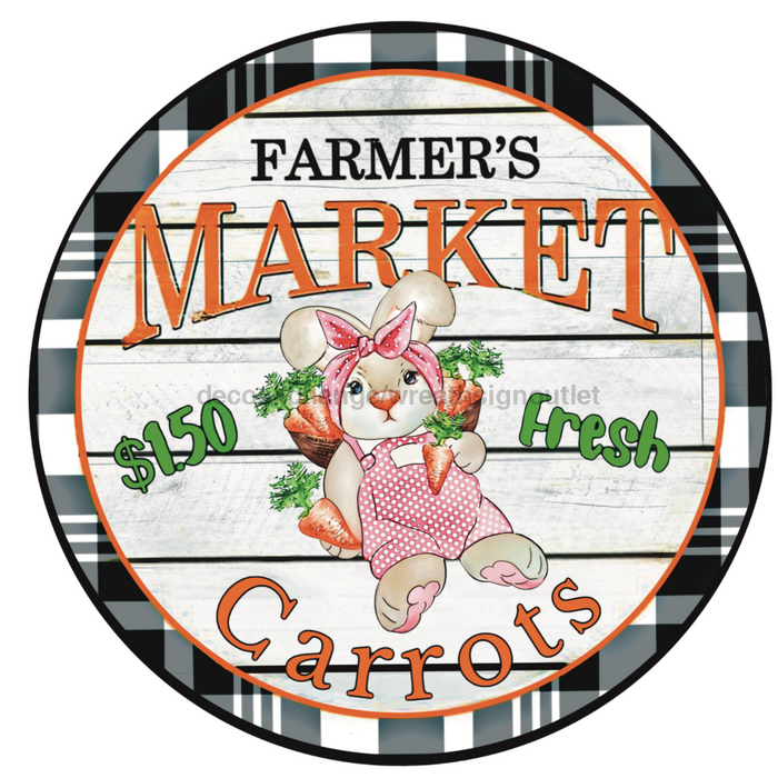 Farmers Market Sign, Easter Sign, VINYL-DECOE-4064, 10" Vinyl Decal Round