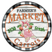 Farmers Market Sign, Easter Sign, VINYL-DECOE-4064, 10" Vinyl Decal Round