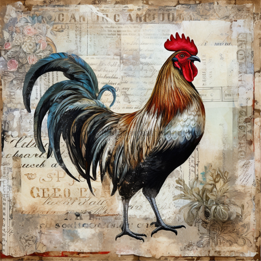 Farmhouse Sign Rooster Vintage Oaw-0014 For Wreath 10X10 Metal