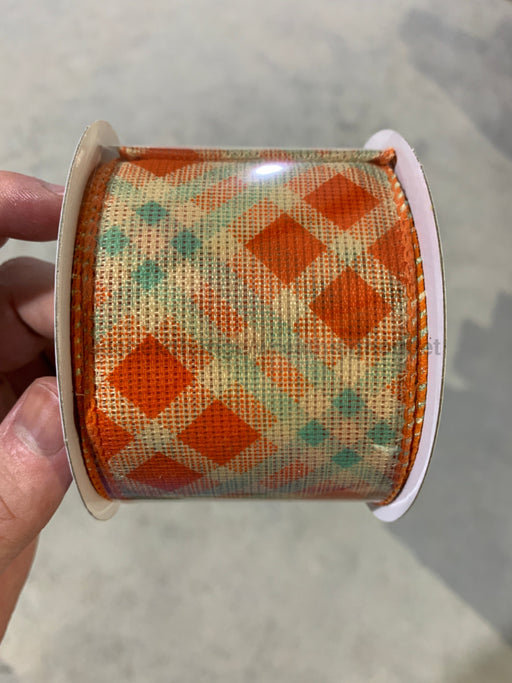 Faux Brlp/Org-Teal Plaid, 2.5X10Y X814340-06 - DecoExchange