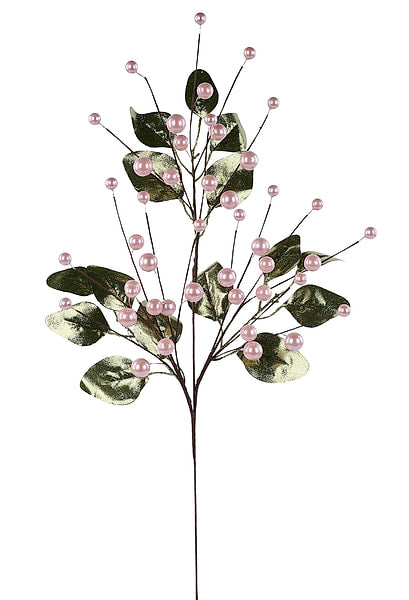 27.5"L Metallic Berry/Leaf Spray Pink/Sage Green EC5841E9