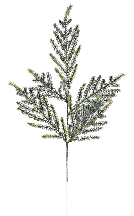 26"L Frosted Norfolk Pine/Pinecone Spray Two Tone Green XX2481