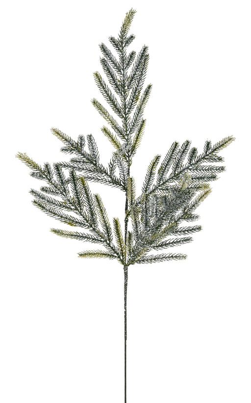 26"L Frosted Norfolk Pine/Pinecone Spray Two Tone Green XX2481