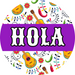 Fiesta Sign Purple Hola Dbj-0008 For Wreath 10 Round Metal