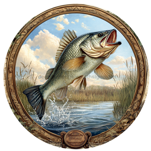 Fish Wall Art, MB-00044, Sign For Wreath, 10" Metal Sign