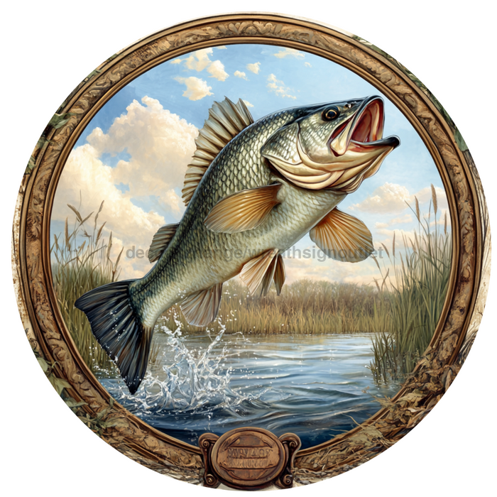 Fish Wall Art, MB-00044, Sign For Wreath, 10" Metal Sign