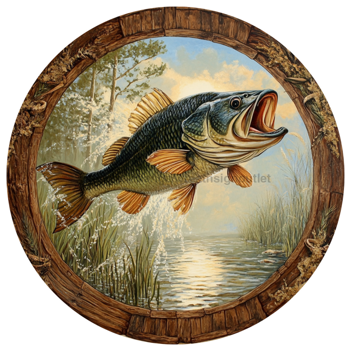 Fish Wall Art, MB-00056, Sign For Wreath, 10" Metal Sign