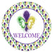Fleur De Lis Sign, Mardi Gras Sign, VINYL-DECOE-4067, 10" Vinyl Decal Round