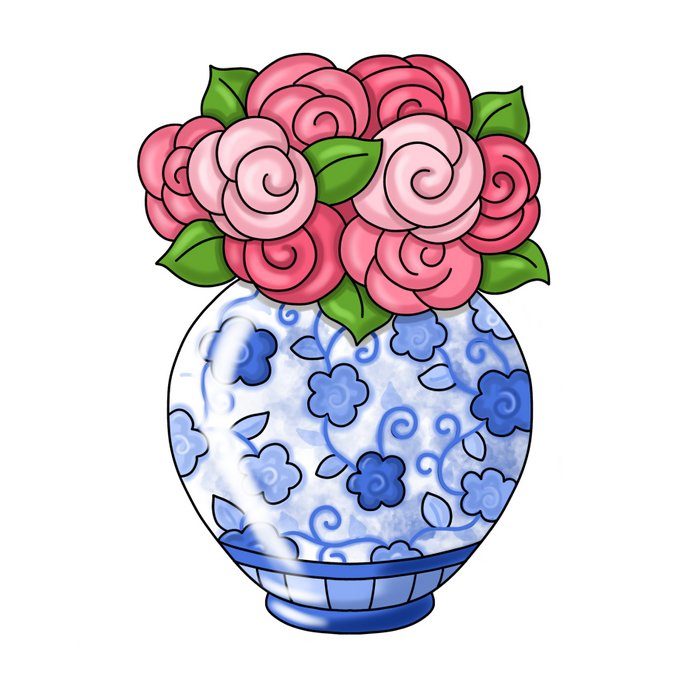 Floral Sign Ginger Jar Pcd-W-118-Dh 22’ Wood Pcd Door Hanger