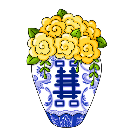 Floral Sign Ginger Jar Pcd-W-119-Dh 22’ Wood Pcd Door Hanger