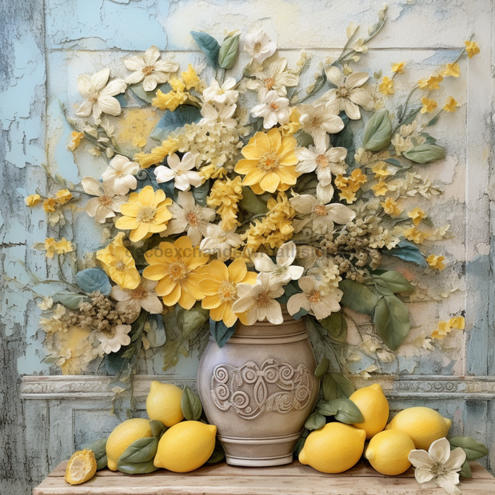 Floral Sign Lemon Oaw-0042 For Wreath 10X10 Metal