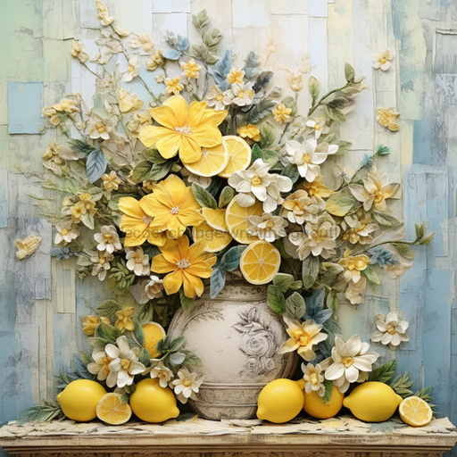 Floral Sign Lemon Oaw-0044 For Wreath 10X10 Metal