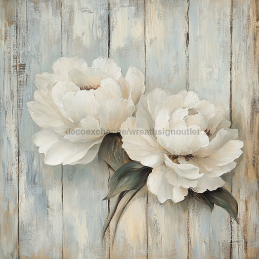 Floral Sign, Peonies Sign, DCO-02338, Sign For Wreath, 10x10 Metal Sign