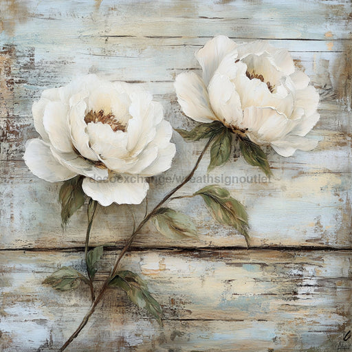 Floral Sign, Peonies Sign, DCO-02341, Sign For Wreath, 10x10 Metal Sign