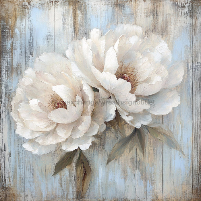 Floral Sign, Peonies Sign, DCO-02382, Sign For Wreath, 10x10 Metal Sign