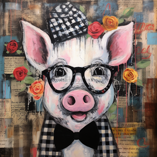 Floral Sign Pig Oaw-0063 For Wreath 10X10 Metal