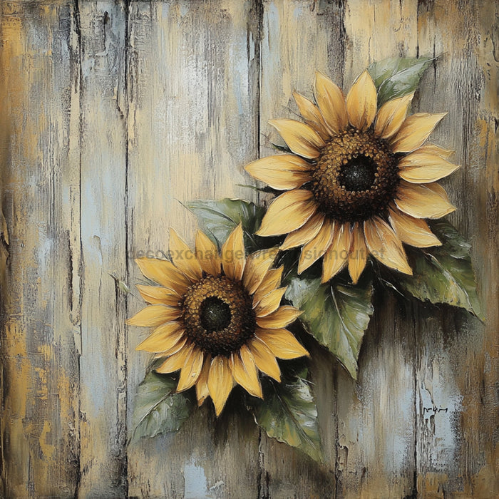 Floral Sign, Sunflower Sign, DCO-02374, Sign For Wreath, 10x10 Metal Sign