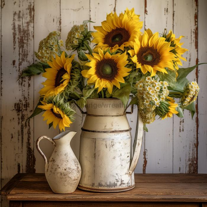 Floral Sign Sunflower Oaw-0045 For Wreath 10X10 Metal