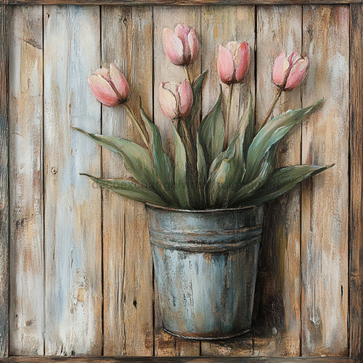 Floral Sign, Tulips Sign, DCO-02345, Sign For Wreath, 10x10 Metal Sign