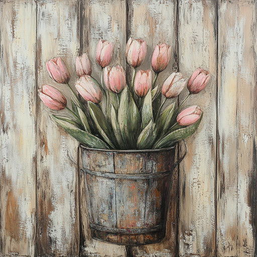 Floral Sign, Tulips Sign, DCO-02347, Sign For Wreath, 10x10 Metal Sign