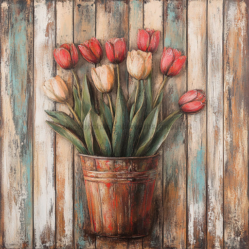 Floral Sign, Tulips Sign, DCO-02348, Sign For Wreath, 10x10 Metal Sign