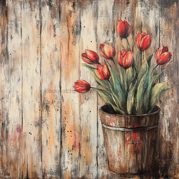 Floral Sign, Tulips Sign, DCO-02349, Sign For Wreath, 10x10 Metal Sign