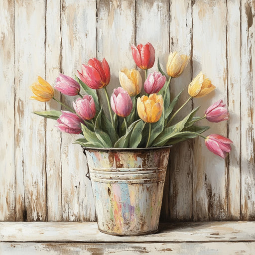 Floral Sign, Tulips Sign, DCO-02353, Sign For Wreath, 10x10 Metal Sign