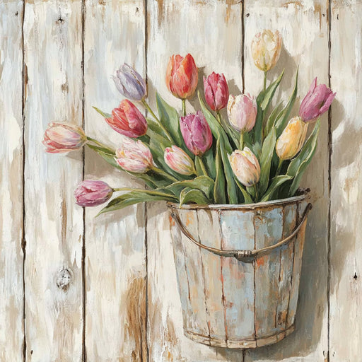 Floral Sign, Tulips Sign, DCO-02357, Sign For Wreath, 10x10 Metal Sign